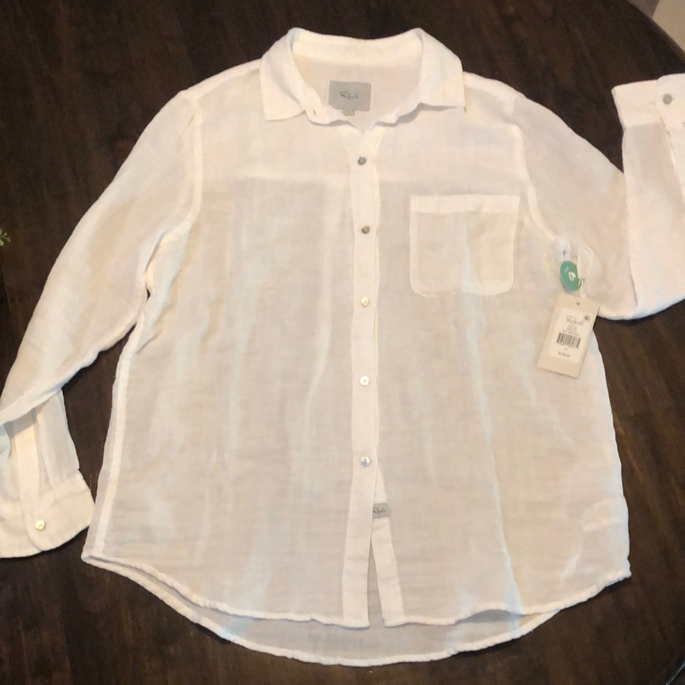 NWT Rails Ellis Cotton Gauze Button-Down Top